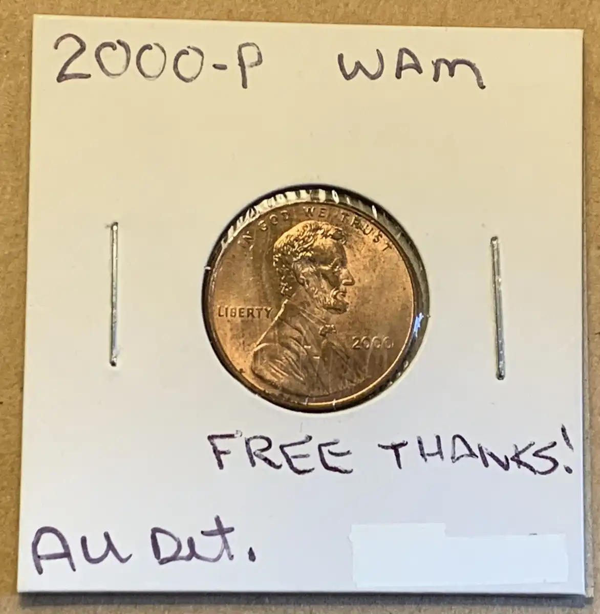 2000---P-Lincoln-Memorial-Cent-Wide-AM-Gift